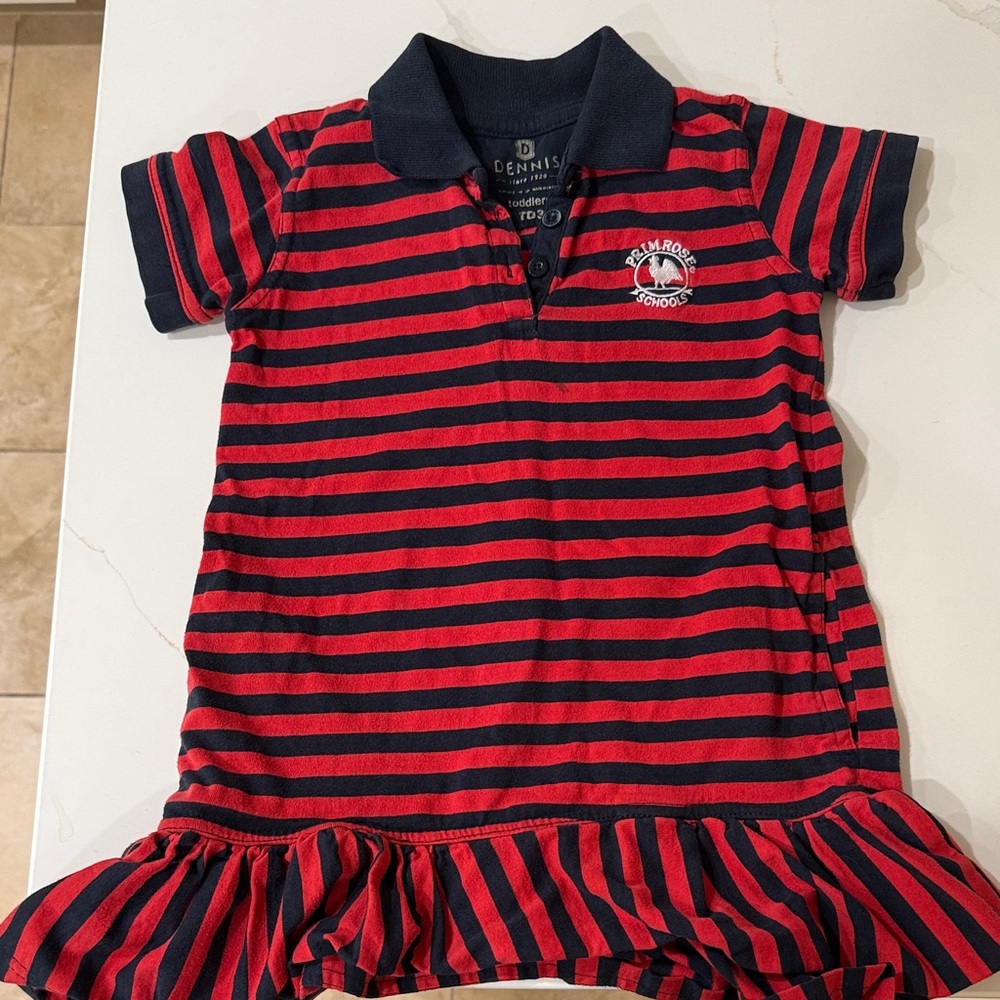 Kids Red and Blue Striped Polo Shirt